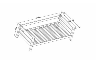 Seniorenbett Gitana 208x128x63 Massivholz Buche lackiert 11252