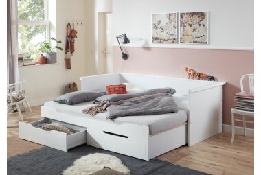 Funktionsbett Giuseppa 208x101x71,5 MDF Weiß lackiert 11259