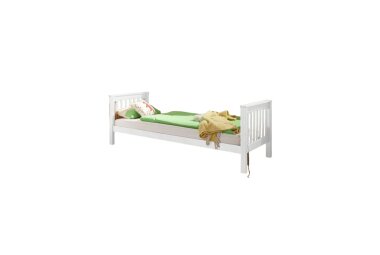 Einzelbett Gizane 209x99x80 Massivholz Weiß...