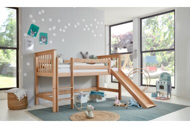 Spielbett Gladi 209x211x128,5 Massivholz Buche lackiert 11269