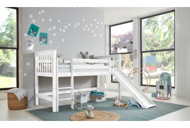 Spielbett Gladys 209x211x128,5 Massivholz Weiß...