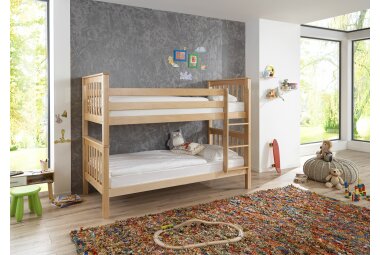 Etagenbett Glennis 209x103x160 Massivholz Buche lackiert...