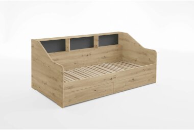 Funktionsbett Gray 206x95x70 Holznachbildung Eiche...