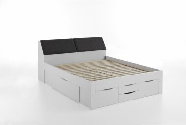 Kastenbett Grace 186x238x104 Holznachbildung Weiß 11309