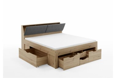 Kastenbett Gert 186x238x104 Holznachbildung Eiche Artisan...