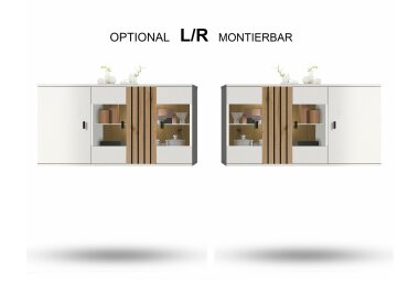Hängevitrine Jacklin 110x38x57 Weiss/Artisan Eiche 10289
