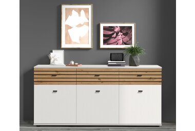 Sideboard Jacklin 168x38x80 Weiss/Artisan Eiche 10292