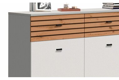 Sideboard Jacklin 168x38x80 Weiss/Artisan Eiche 10292