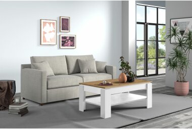 Couchtisch Jacklin 103x57x46 Weiss/Artisan Eiche 10293