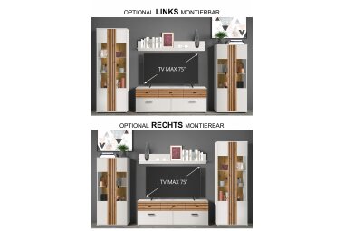 Wohnwand Jacklin 341x38x203 Weiss/Artisan Eiche 10294