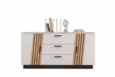 Sideboard Jacky 160x44x80 Weiss/Artisan Eiche 10301