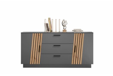 Sideboard Jacky 160x44x80 Grau/Artisan Eiche 10303