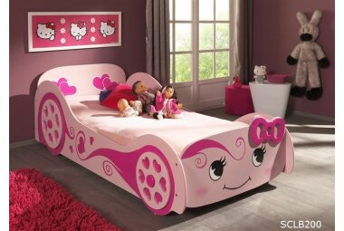 Autobett Kalotina 213x101x68 Kinderbett Spielbett MDF Rosa 17036