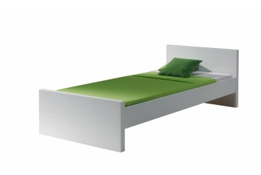 Einzelbett Karima 210x126x77 Kinderbett MDF Weiß 17054