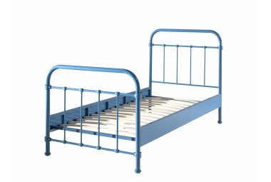 Metallbett Karlyn 210x98x111 Einzelbett Metall Blau 17114