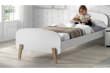 Einzelbett Karilynn 206x95x73 Kinderbett MDF+Massivholz...