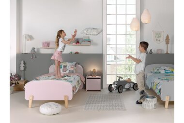 Einzelbett Karilynn 206x95x73 Kinderbett MDF+Massivholz rosa 17133