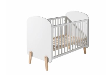 Babybett Karilynn 129x68x94 Gitterbett MDF+Massivholz...