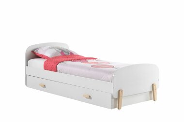 Einzelbett Karilynn 206x95x73 Kinderbett MDF+Massivholz...