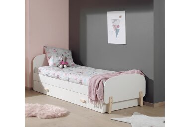 Einzelbett Karilynn 206x95x73 Kinderbett MDF+Massivholz...