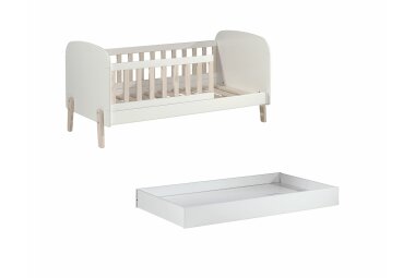 Babybett Karilynn 147x77x68 Gitterbett MDF+Massivholz...