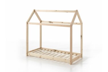 Hausbett Kandace 146x78x133 Kinderbett Massivholz Natur...