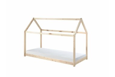 Hausbett Kandace 206x98x142 Kinderbett Massivholz Natur...