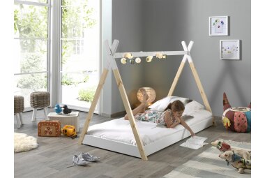 Tipi Karyn 206x106x136 Kinderbett Massivholz Weiß/Natur 17204