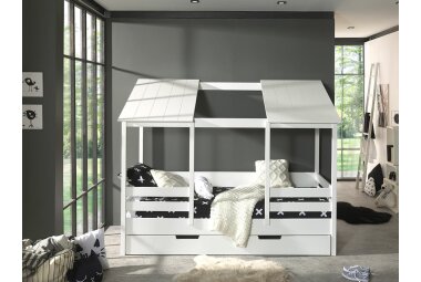 Hausbett Katelynn 214x105x174 Kinderbett MDF+Massivholz...