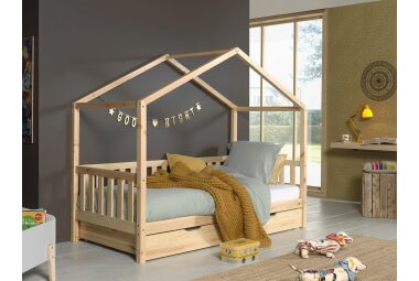 Hausbett Kapua 210x97x170 Kinderbett Spielbett Massivholz...