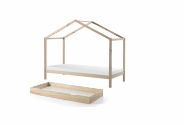 Hausbett mit Textilhimmel Kapua 210x97x170 Massivholz...