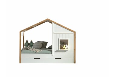 Landhausbett Kamilah 210x106x169 Massivholz+MDF...