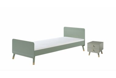 Bett mit Nachtkommode Kamillah Kinderbett MDF Olive...