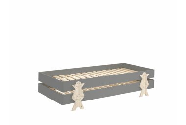 Stapelbett (2er Set) Karlene 204x94x48 MDF Grau 17357