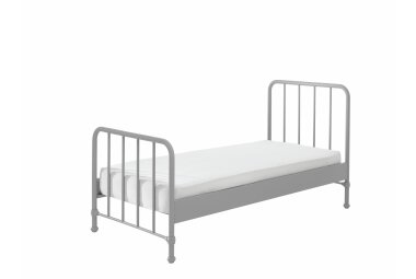 Metallbett Kay 97x206x110 Einzelbett Metall Grau matt 17362