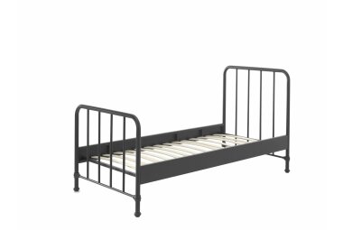 Metallbett Kay 97x206x110 Einzelbett Metall Schwarz matt...