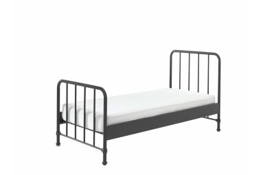 Metallbett Kay 97x206x110 Einzelbett Metall Schwarz matt...