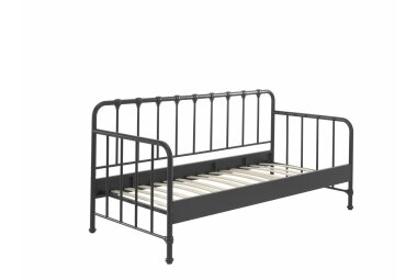 Metallbett Kay 97x206x110 Einzelbett Metall Schwarz matt...