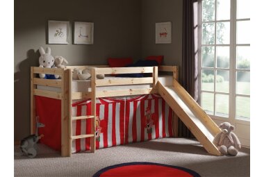 Spielbett mit Rutsche Karolina 210x218x114 Massivholz...