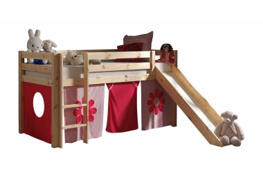 Spielbett mit Rutsche Karolina 210x218x114 Massivholz...