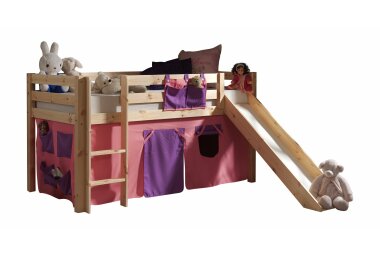 Spielbett mit Rutsche Karolina 210x218x114 Massivholz...