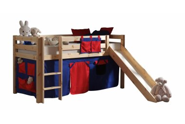 Spielbett mit Rutsche Karolina 210x218x114 Massivholz...