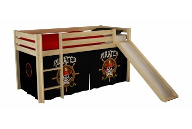 Spielbett mit Rutsche Karolina 210x218x114 Massivholz...