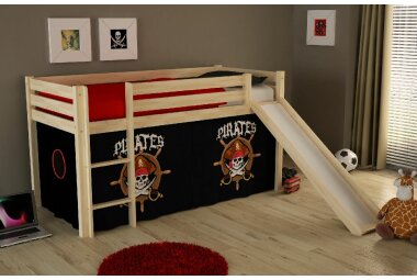 Spielbett mit Rutsche Karolina 210x218x114 Massivholz...