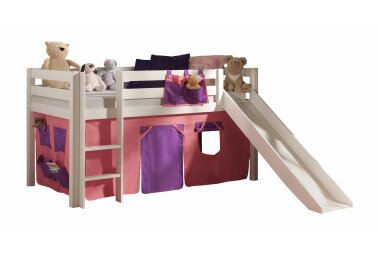 Spielbett mit Rutsche Karolina 210x218x114 Massivholz...