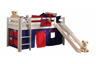 Spielbett mit Rutsche Karolina 210x218x114 Massivholz...