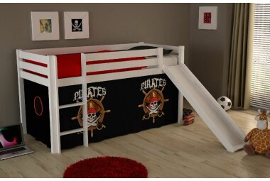 Spielbett mit Rutsche Karolina 210x218x114 Massivholz...