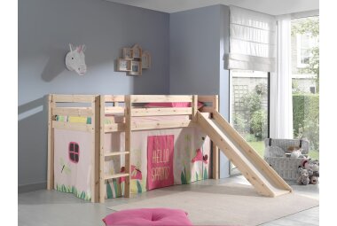 Spielbett mit Rutsche Karolina 210x218x114 Massivholz...