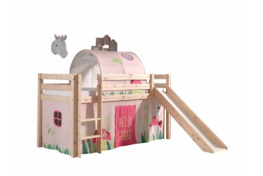 Spielbett mit Rutsche Karolina 210x218x114 Massivholz...