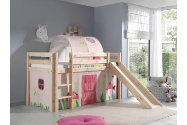 Spielbett mit Rutsche Karolina 210x218x114 Massivholz...